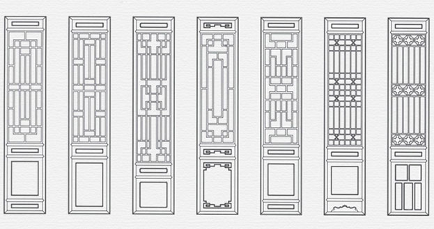 郎溪常用中式仿古花窗图案隔断设计图