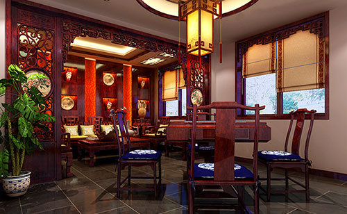 郎溪古典中式风格茶楼包间设计装修效果图